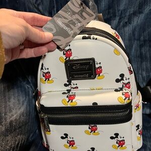 Disney Loungefly White and Yellow Mickey Mouse Backpack